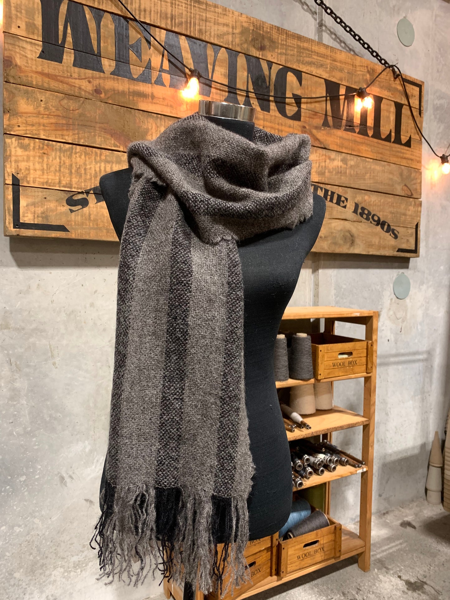 Brushed Dk Grey Lambswool Scarf
