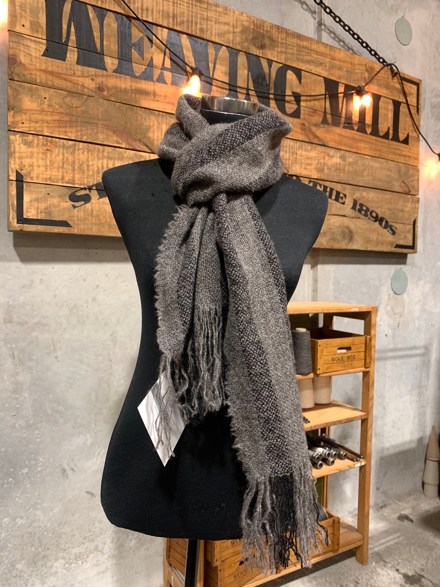 Brushed Dk Grey Lambswool Scarf