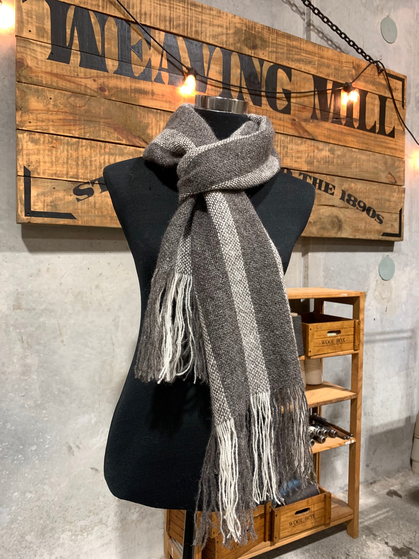 Brushed Dk Grey Lambswool Scarf