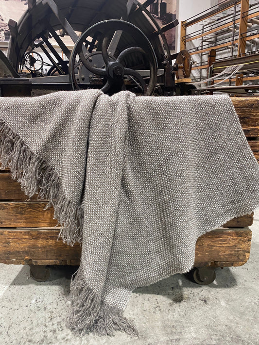 Brushed Wool Throws - Mid grey base