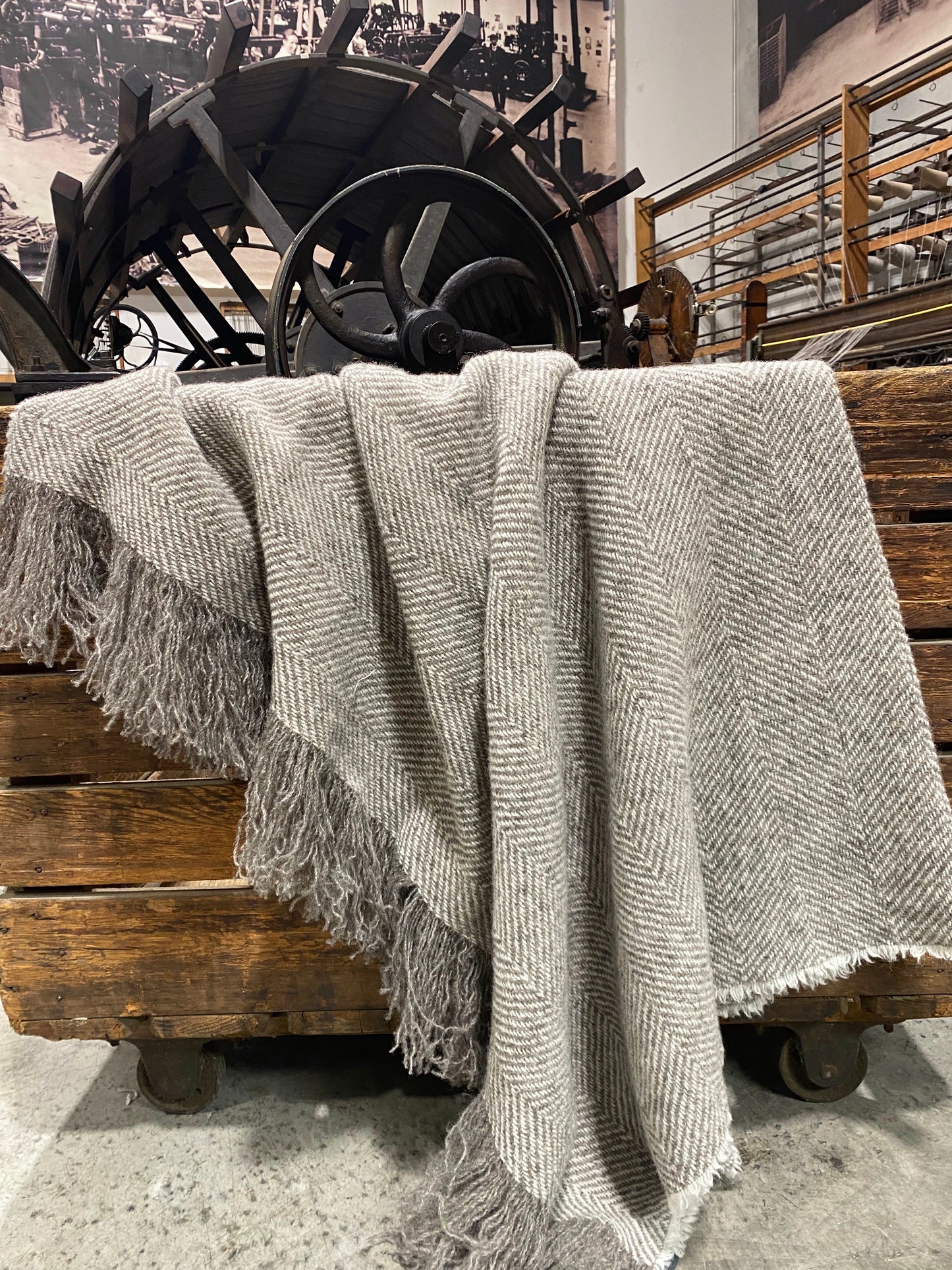 Brushed Wool Throws - Mid grey base