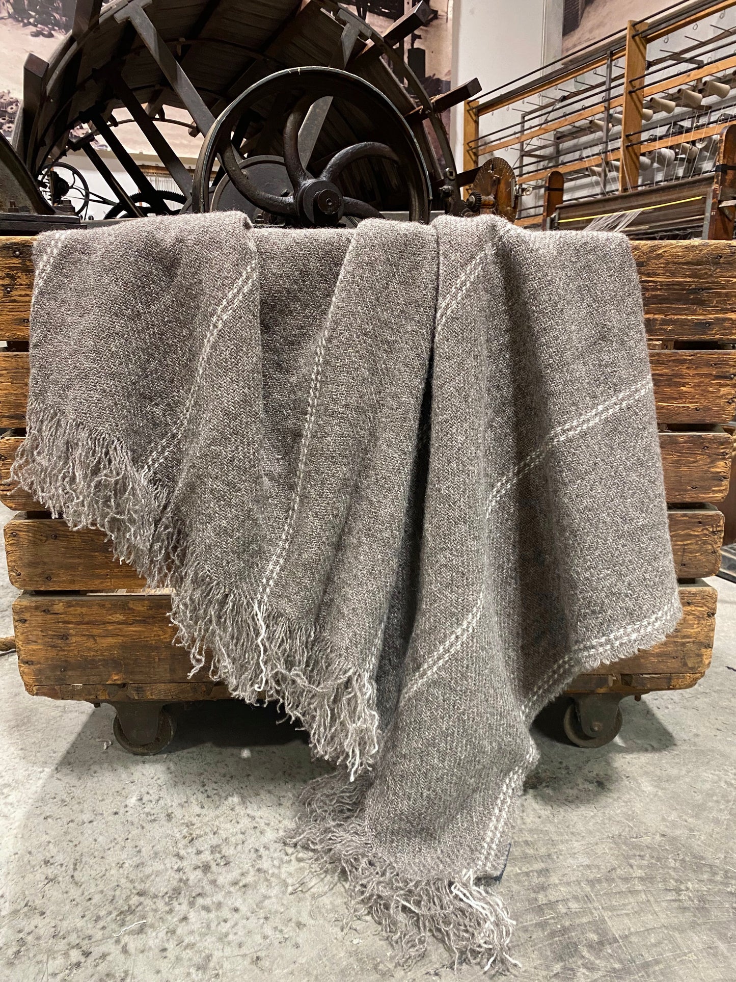 Brushed Wool Throws - Mid grey base