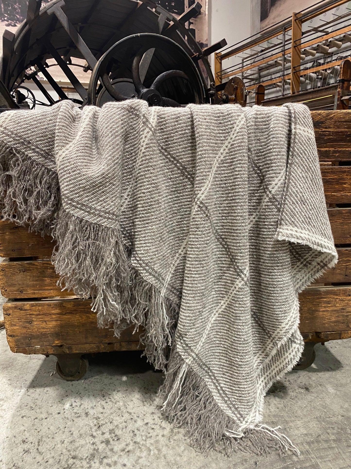 Brushed Wool Throws - Mid grey base