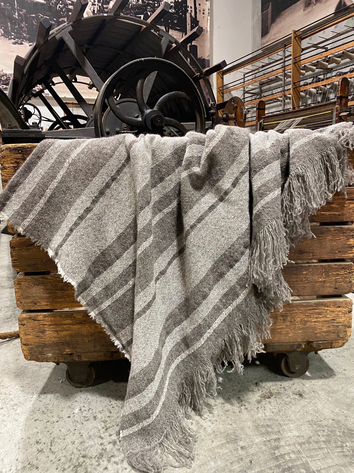 Brushed Wool Throws - Mid grey base