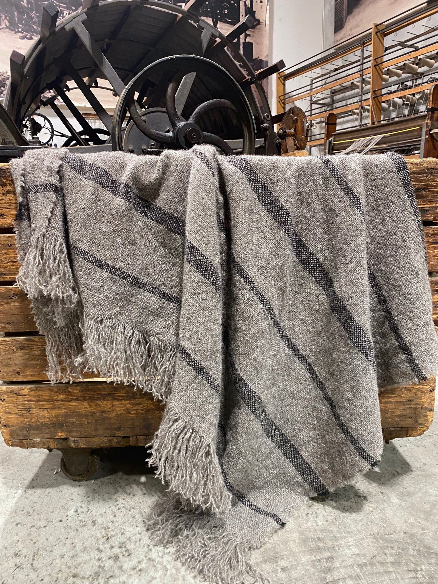 Brushed Wool Throws - Mid grey base