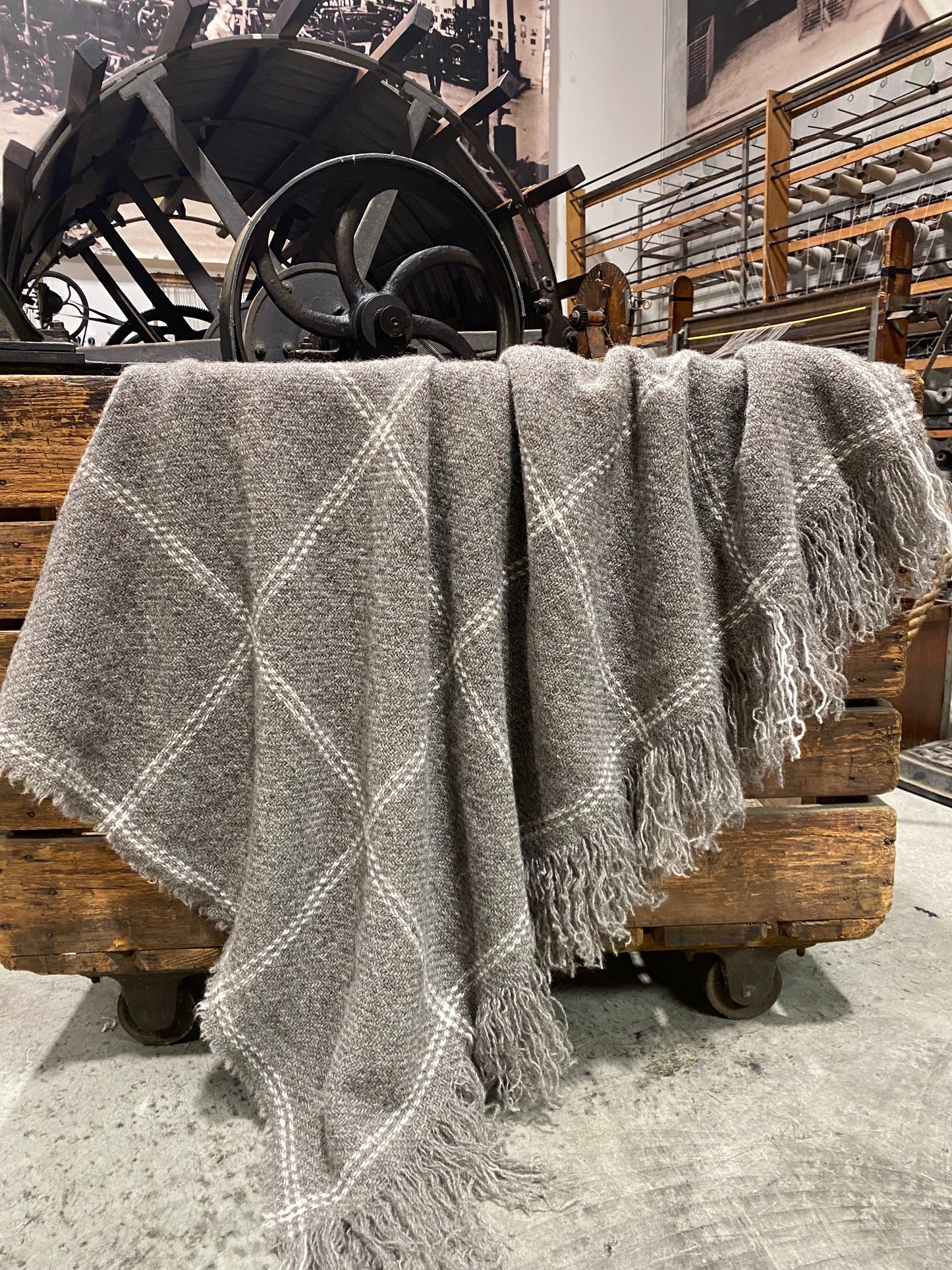 Brushed Wool Throws - Mid grey base