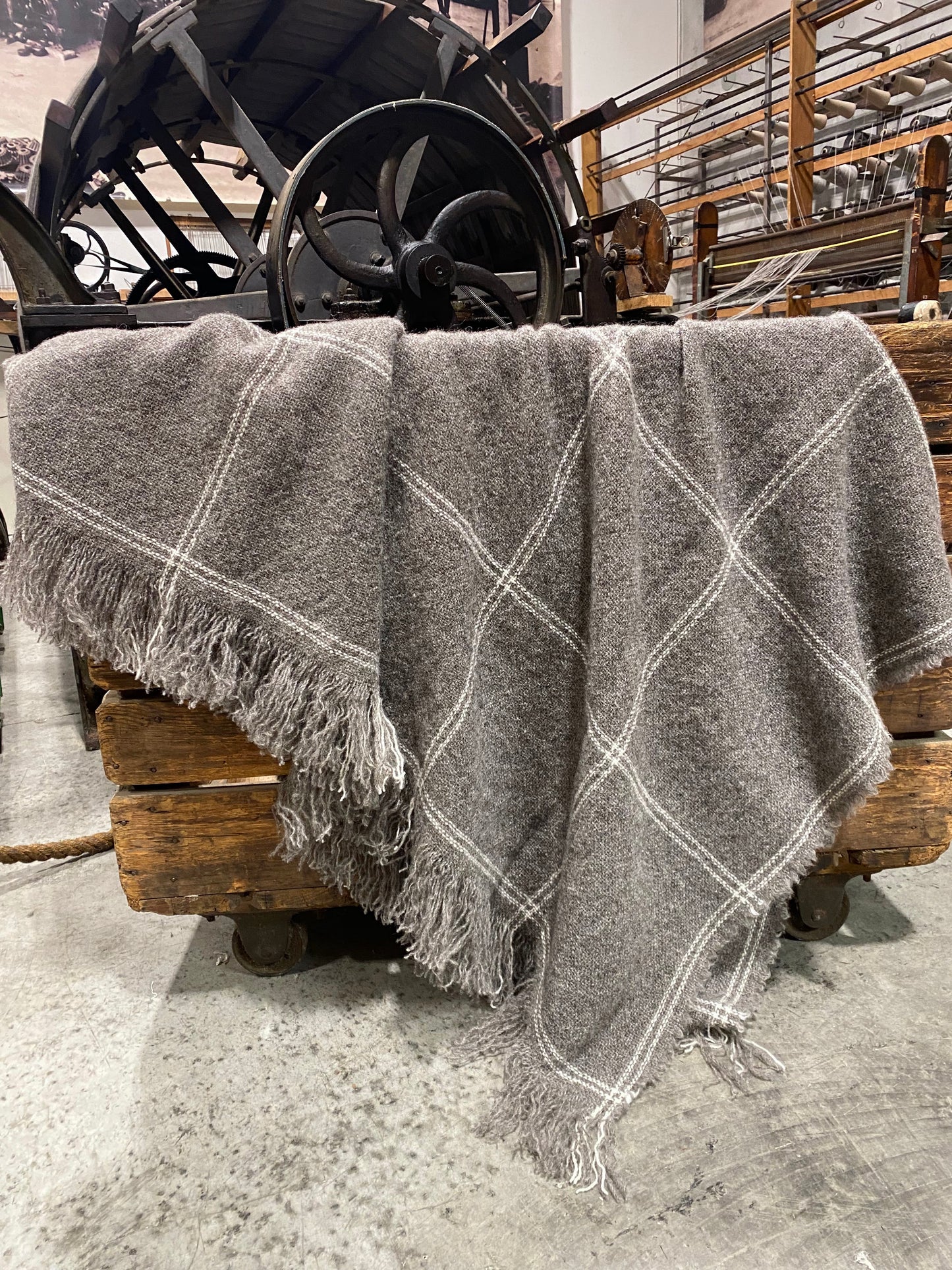 Brushed Wool Throws - Mid grey base