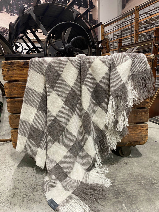 Brushed Wool Throws - Mid grey base