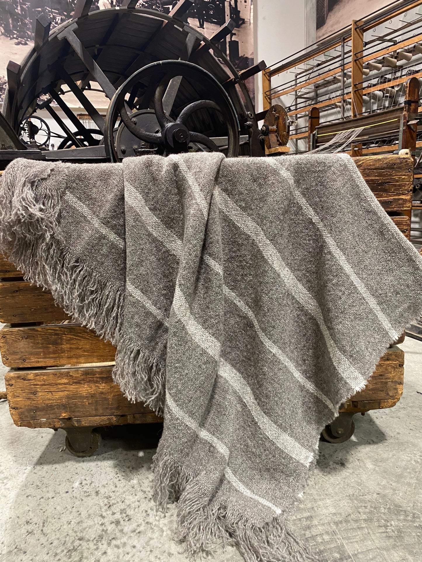 Brushed Wool Throws - Mid grey base