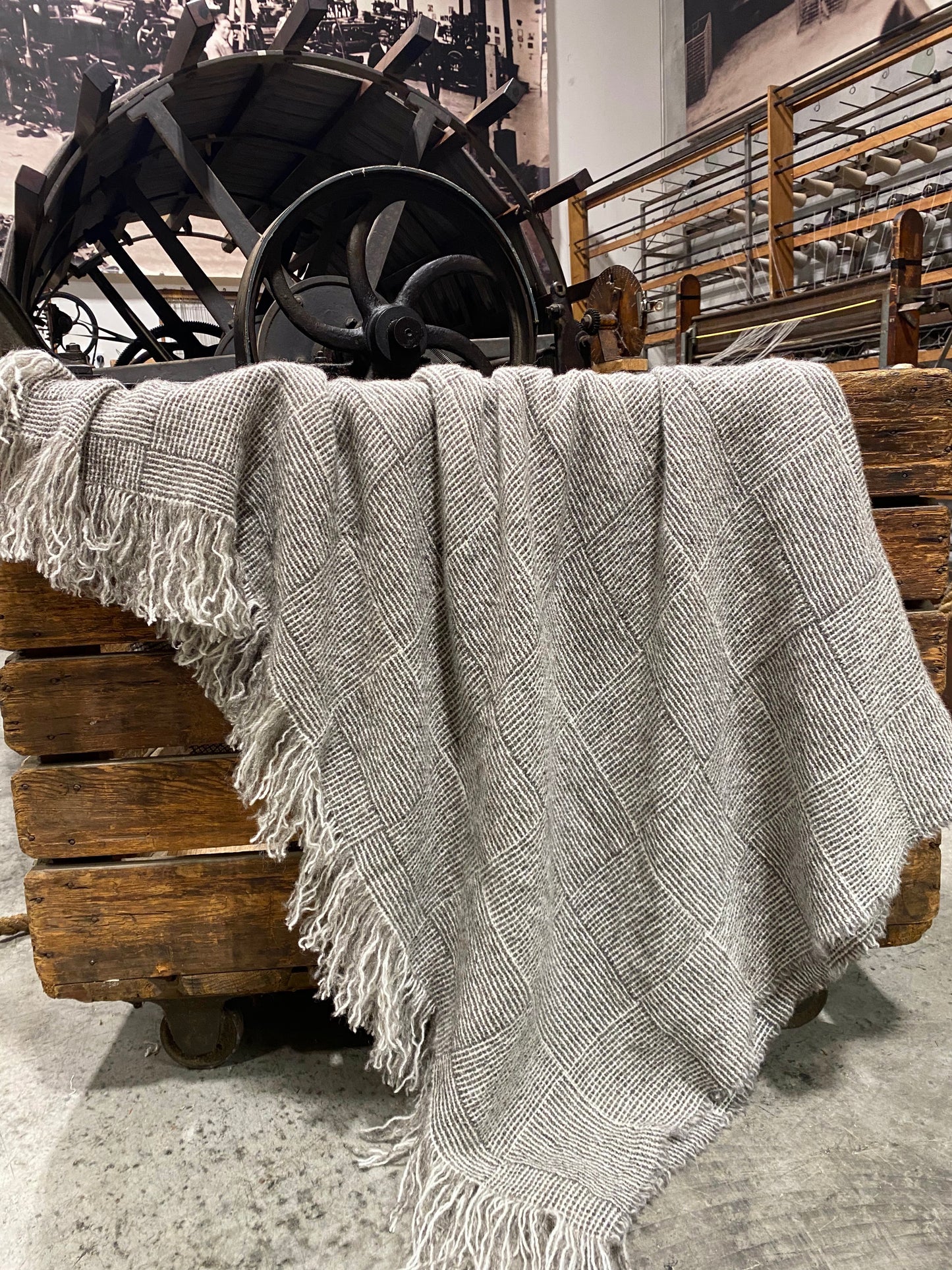 Brushed Wool Throws - Mid grey base