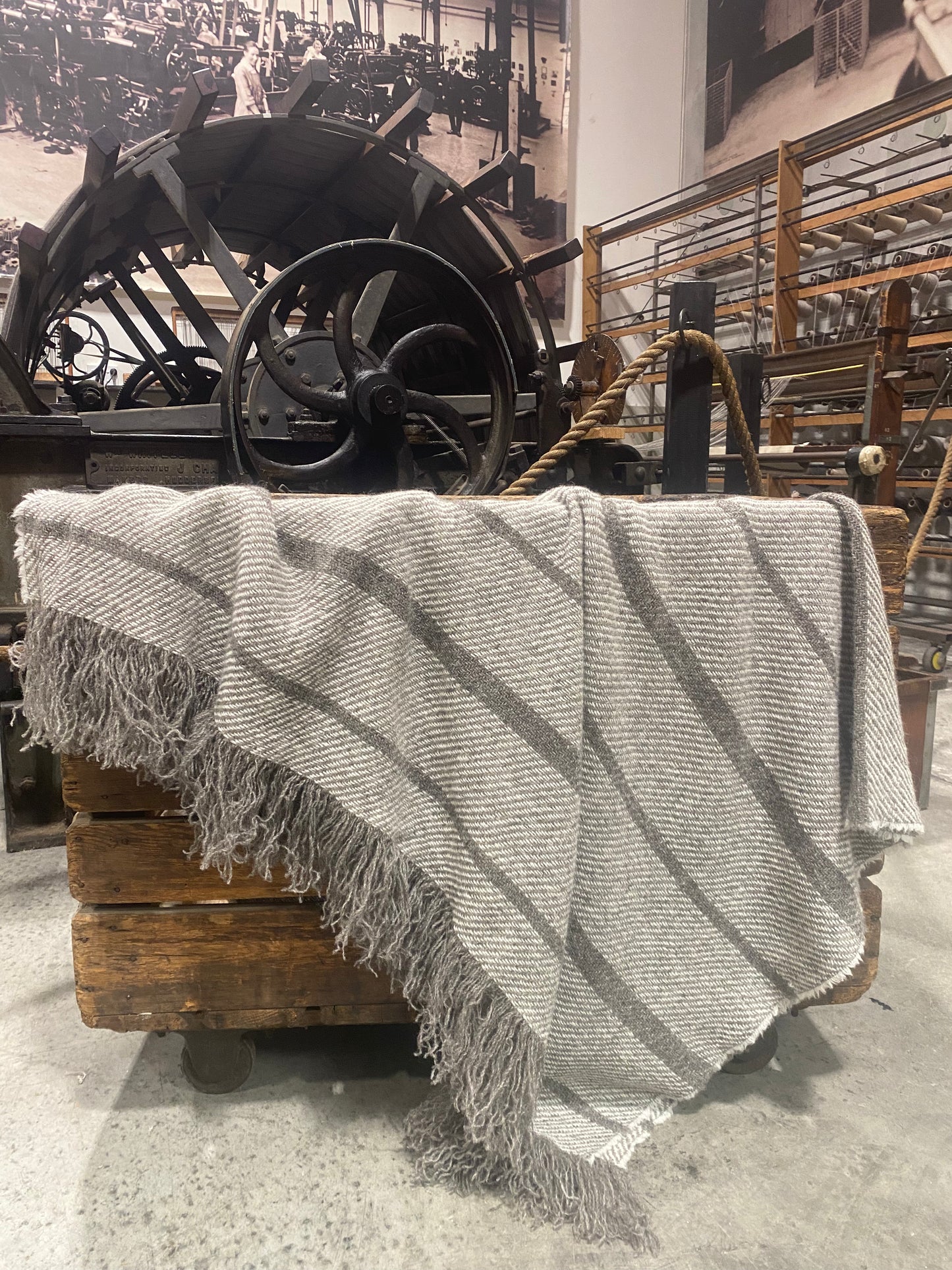 Brushed Wool Throws - Mid grey base