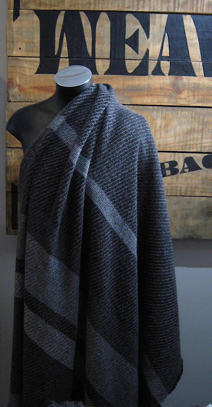 NZ Rugby Licensed BW Striped Merino Throw